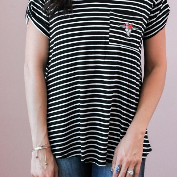 Stripes and Skulls Top in sizes Medium and Large - Picture 7 of 7